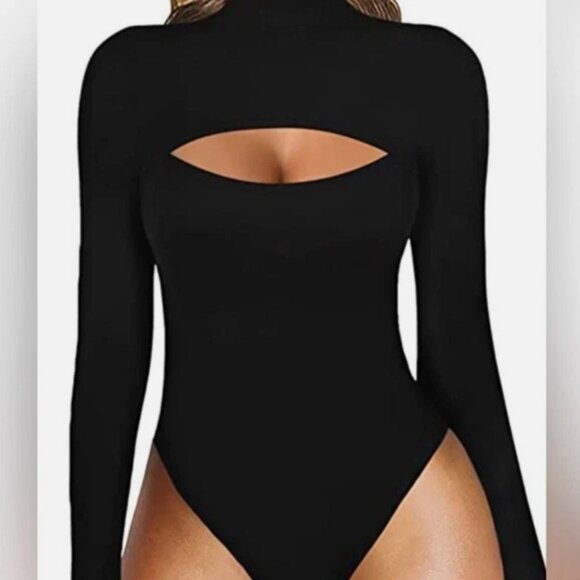 Bundle: Round Neck Hollow Chest Sexy Bodysuit | XS | Form-Fitting Stretch NWOT - Picture 11 of 11